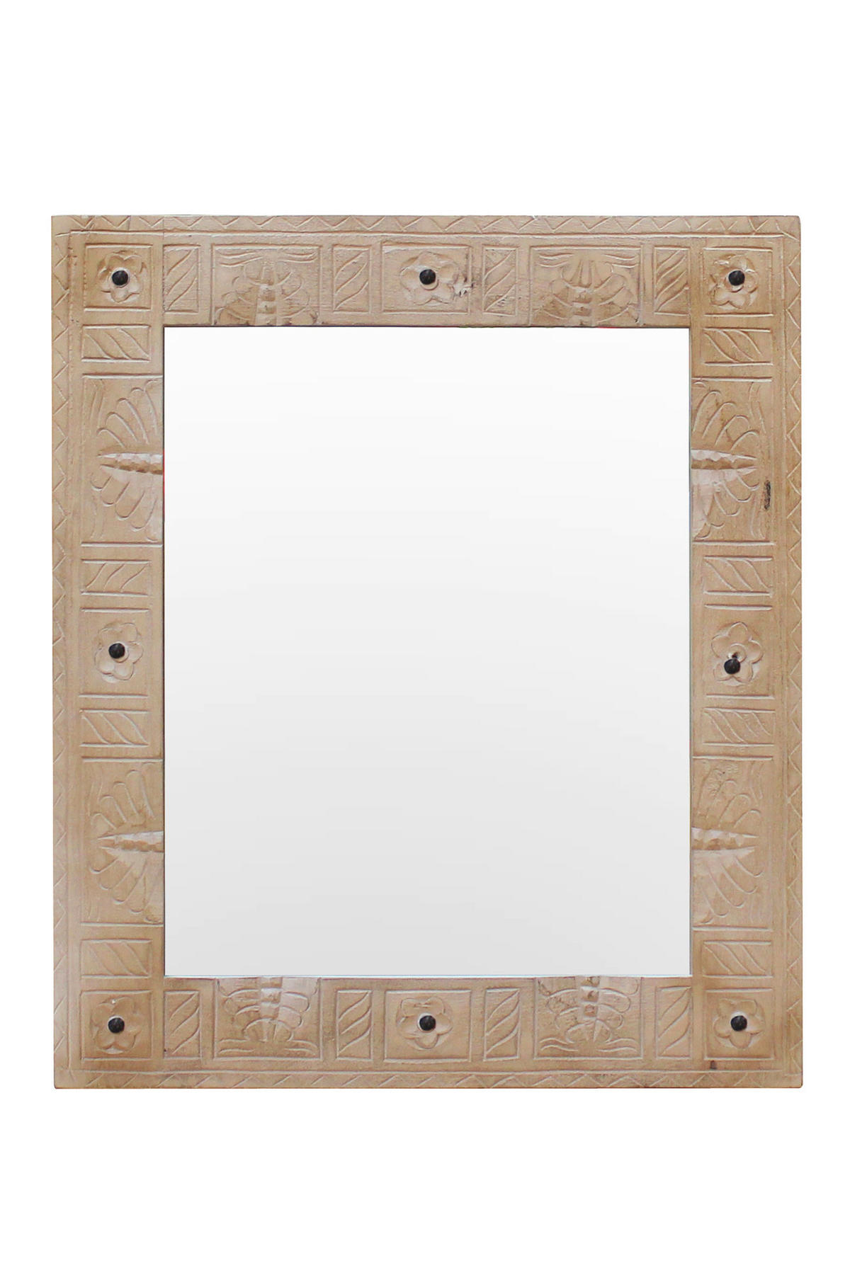 SPIEGEL 68/79/8 cm    in quadratisch  - Naturfarben, Design, Glas/Holz (68/79/8cm) - MID.YOU