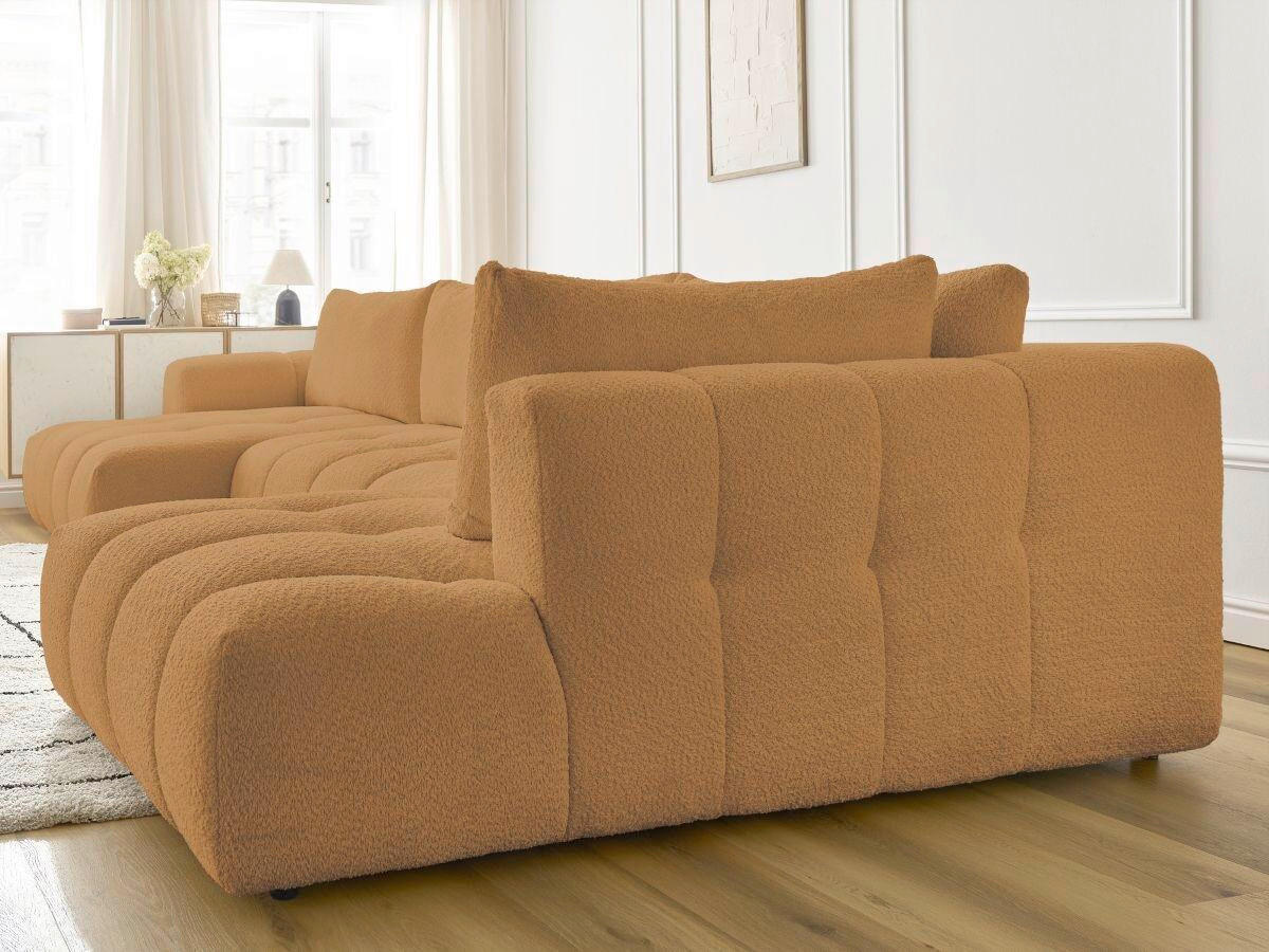 WOHNLANDSCHAFT  FUJI  Gelb Bouclé  - Gelb/Schwarz, MODERN, Kunststoff/Textil (160/377/204cm)