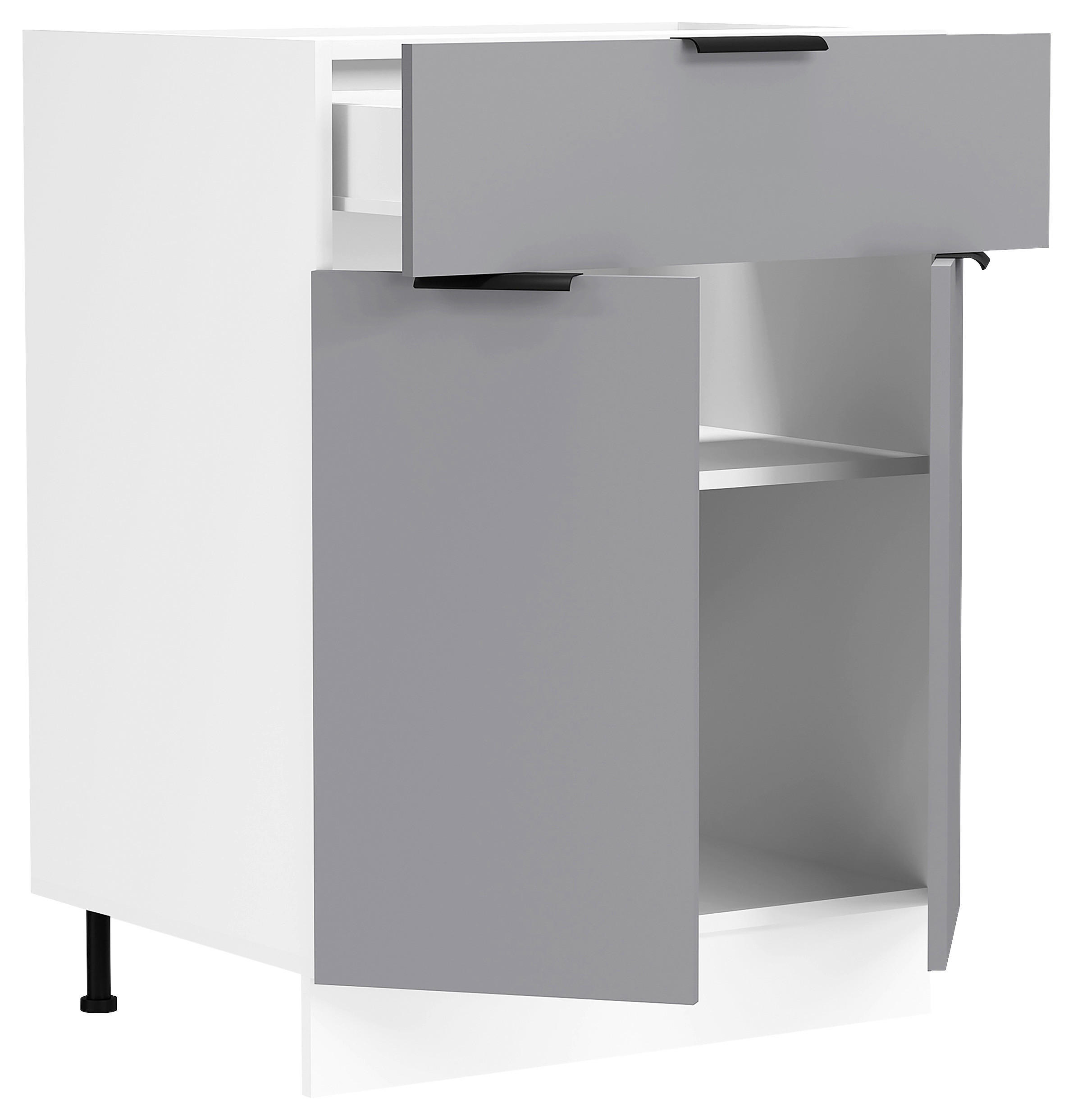 KÜCHENUNTERSCHRANK 60/82/46 cm  in Anthrazit, Weiss  - Weiss/Anthrazit, Trend, Holzwerkstoff/Kunststoff (60/82/46cm) - MID.YOU
