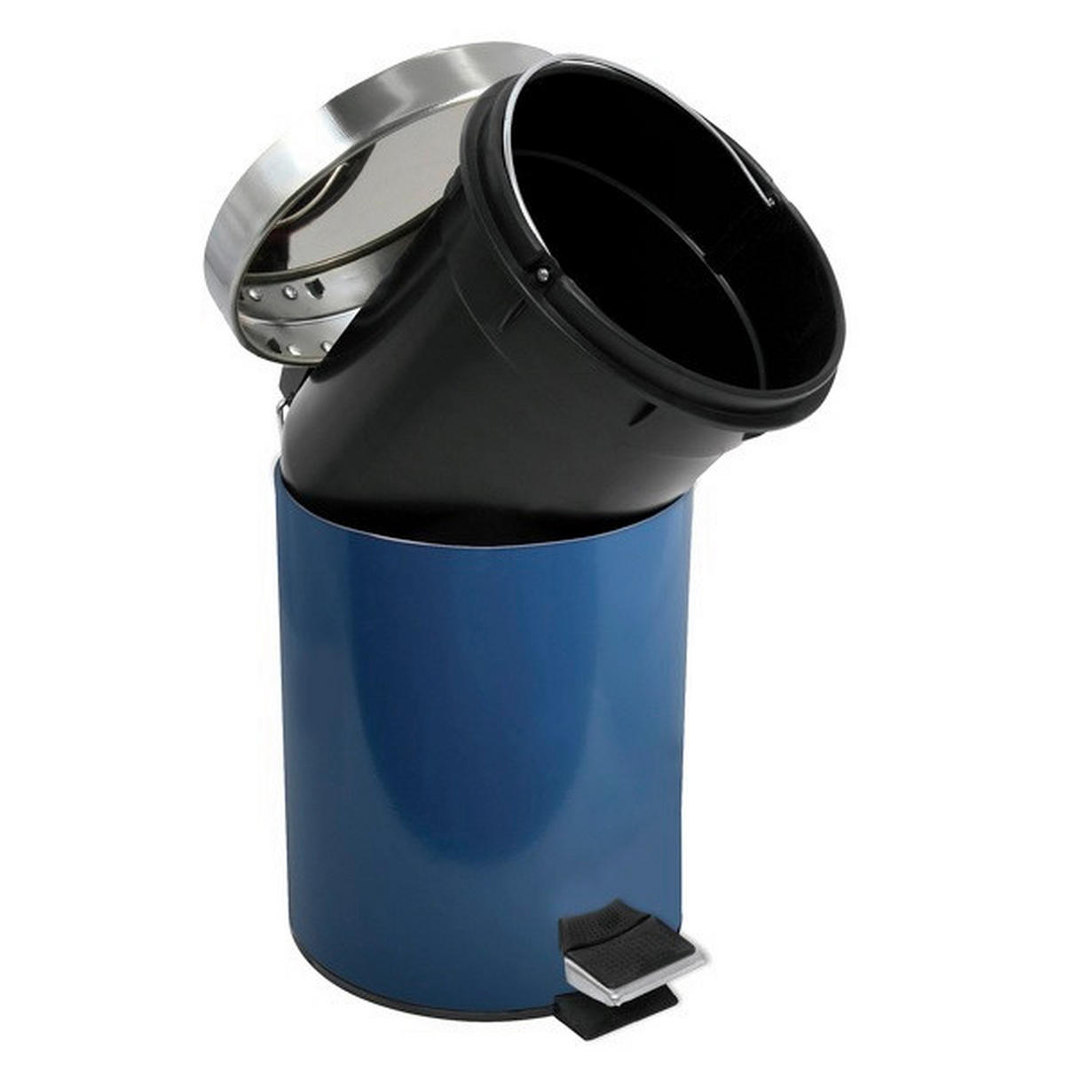 TRETEIMER 3 l  Metall  - Schwarz/Dunkelblau, Basics, Kunststoff/Metall (17/25cm)