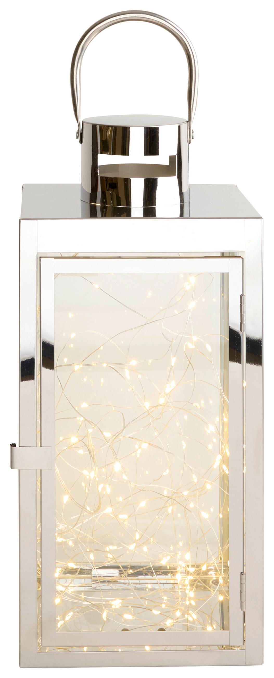 LATERNE - Klar/Edelstahlfarben, Basics, Glas/Metall (17/35/16cm) - Ambia Home