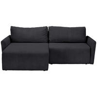 ECKSOFA in Cord Anthrazit  - Anthrazit/Schwarz, Konventionell, Kunststoff/Textil (228/146cm) - MID.YOU