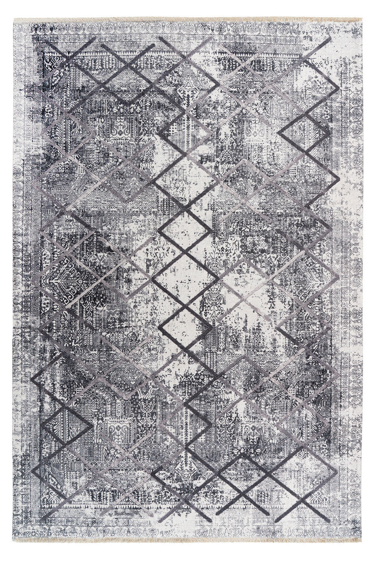COVOR CU ȚESĂTURĂ PLATĂ My Valencia  - gri, Design, textil (75/150cm) - Novel