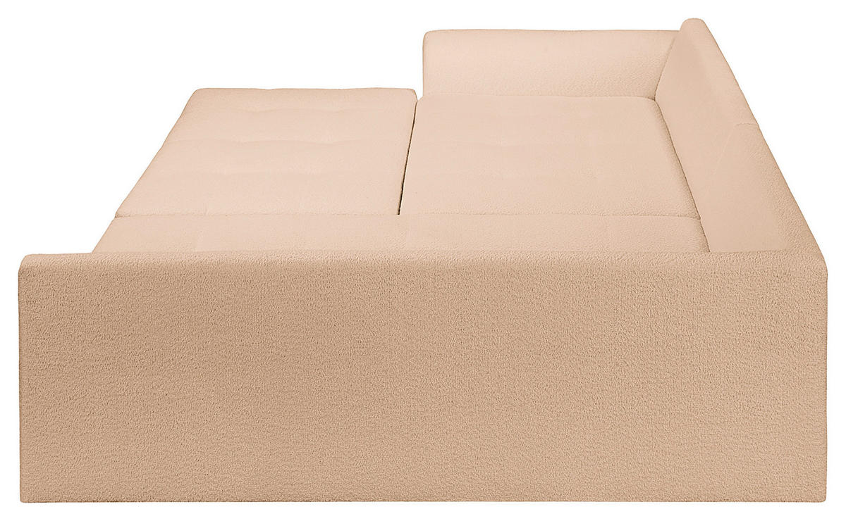 ECKSOFA inkl. Hocker Ariella Beige Bouclé  - Beige/Naturfarben, Design, Holz/Textil (231/161cm) - Livetastic