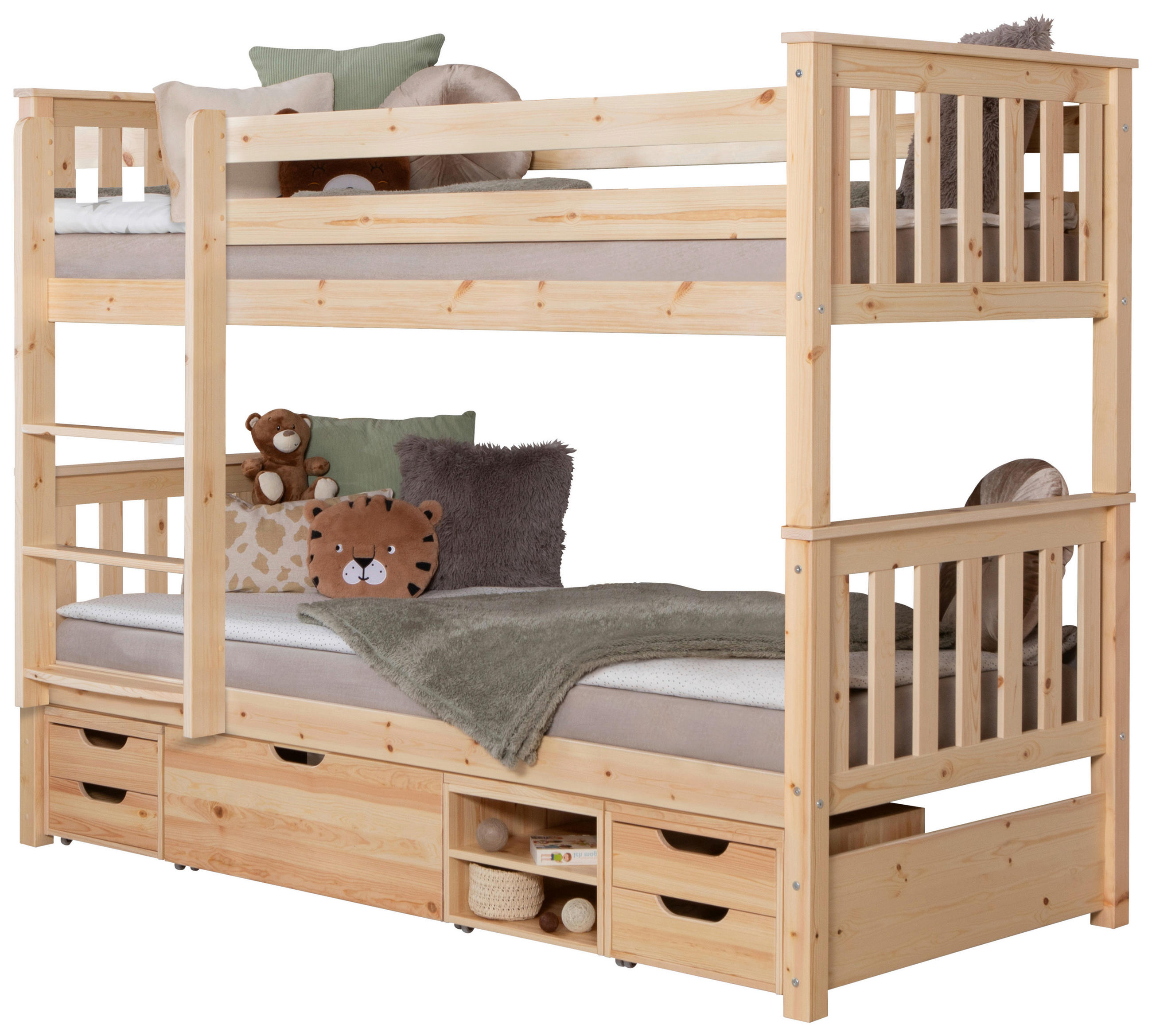Etagenbett "Sammy", 90/200 cm Naturfarben  - Naturfarben, Modern, Holz (90/200cm) - MID.YOU