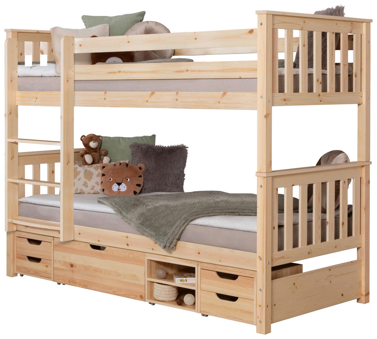 Etagenbett "Sammy", 90/200 cm Naturfarben  - Naturfarben, Modern, Holz (90/200cm) - MID.YOU