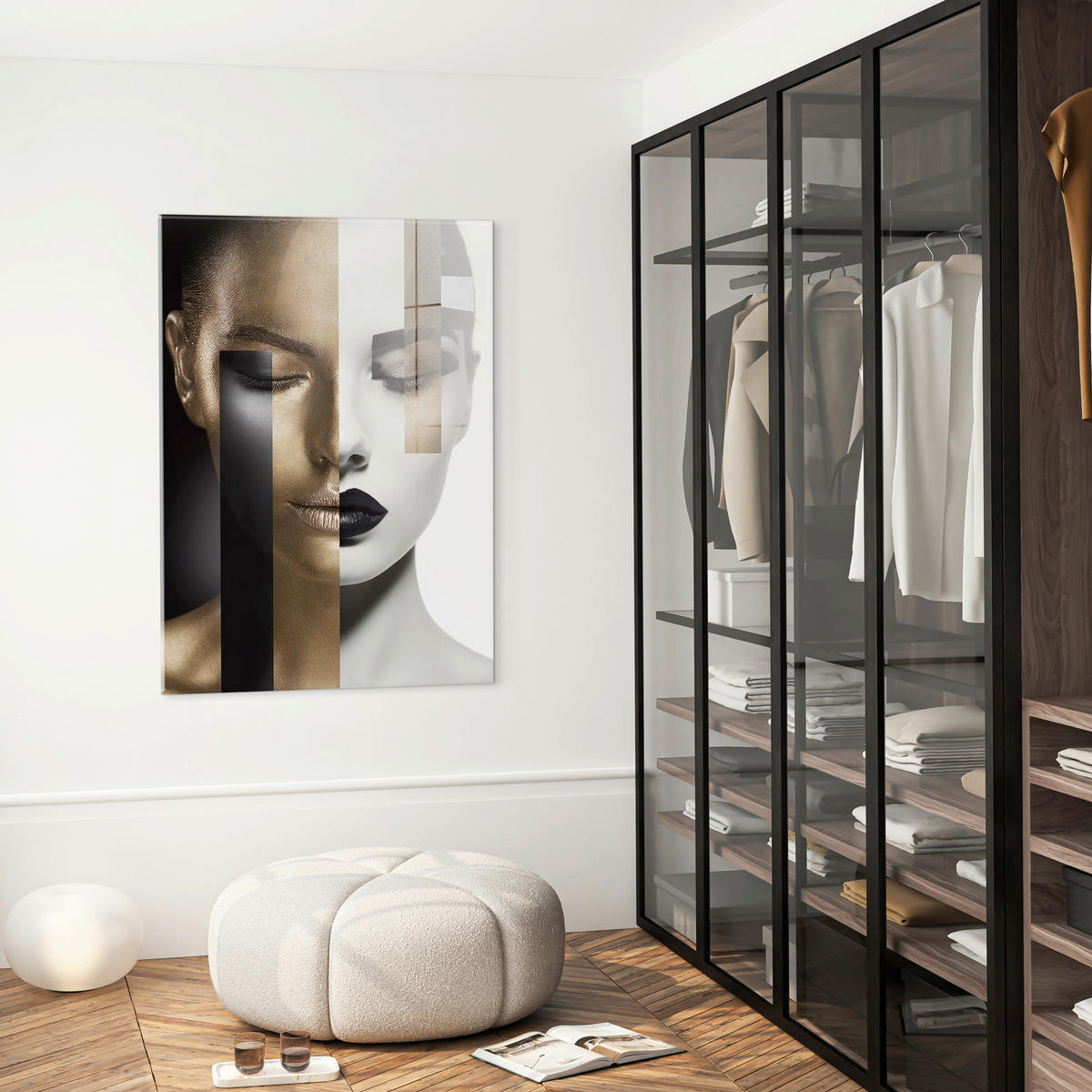 GLASBILD Frauen 120/80 cm  - Multicolor, Basics, Glas/Papier (120/80cm)