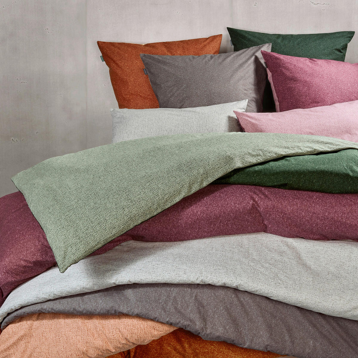 BETTWÄSCHE 2-teilig VINNIE Renforcé 135/200 cm  - Grau, Basics, Textil (135/200cm)