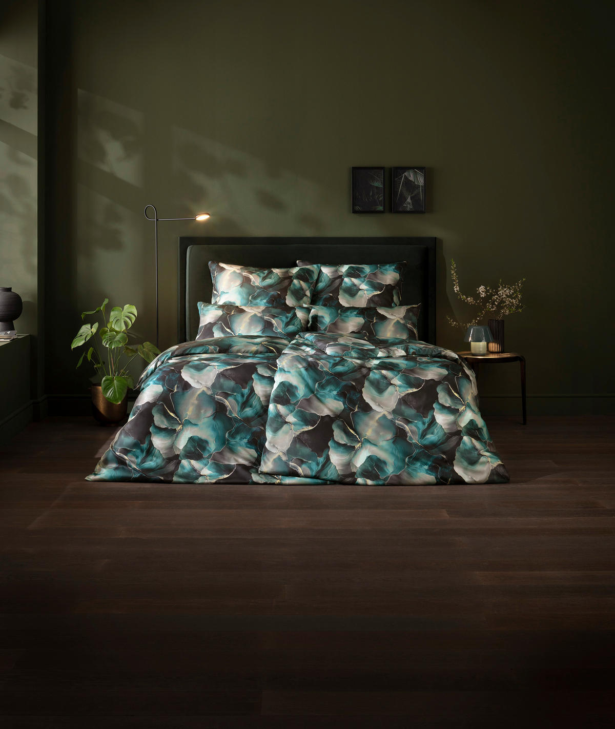 BETTWÄSCHE 3-teilig Atelier Makosatin 155/220 cm  - Dunkelblau, Design, Textil (155/220cm) - Estella
