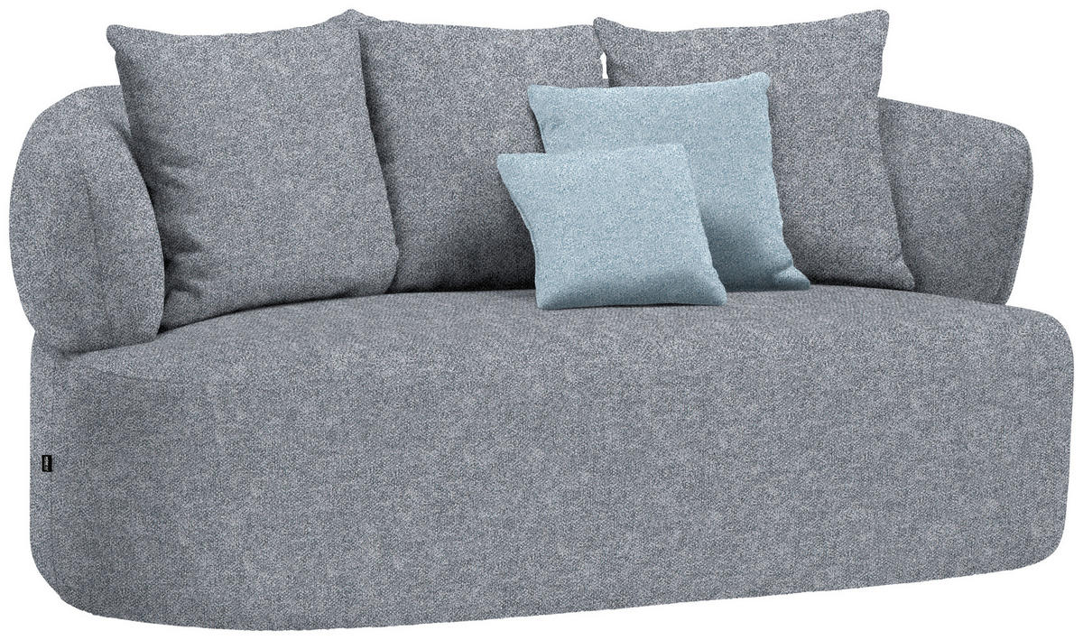 2-SITZER-SOFA in Flachgewebe Dunkelgrau  - Blau/Dunkelgrau, MODERN, Kunststoff/Textil (177/86/105cm) - Hom`in