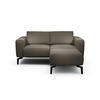 Zweisitzer inkl. Hocker Chenille Braun  - Schwarz/Braun, Design, Textil/Metall (180/86/86-94cm) - SENSOO