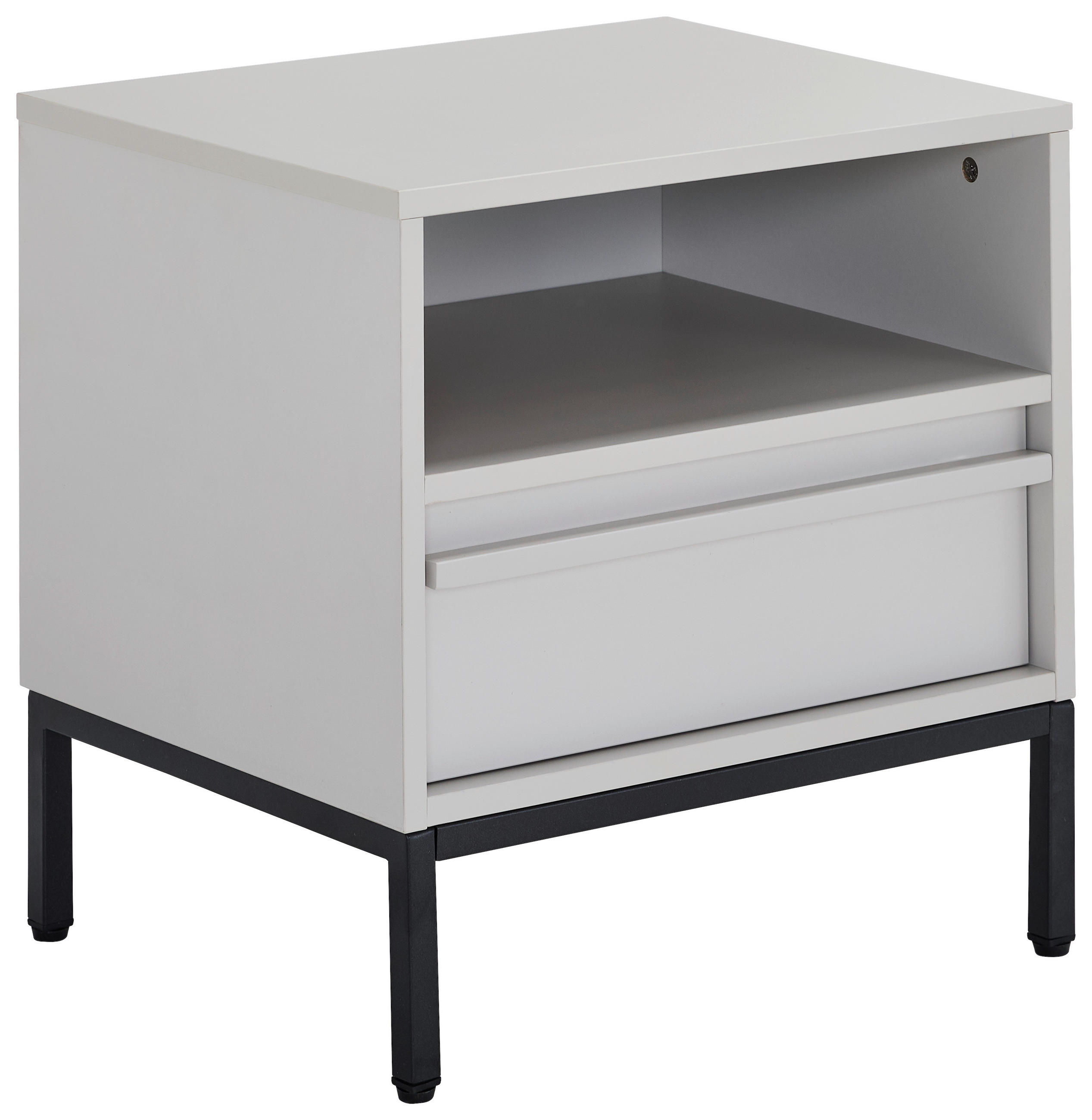 NACHTSCHRANK 50/51/40 cm  - Hellgrau/Schwarz, Design, Holz/Holzwerkstoff (50/51/40cm) - Milino