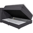 BOXSPRINGBETT 140/200 cm  in Dunkelgrau  - Dunkelgrau/Alufarben, KONVENTIONELL, Kunststoff/Textil (140/200cm) - Carryhome