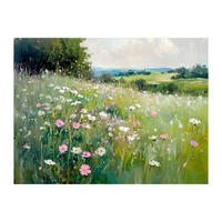 LEINWANDBILD Landschaft & Natur, Blumen 85/113 cm  - Multicolor, Basics, Holz/Textil (85/113cm)