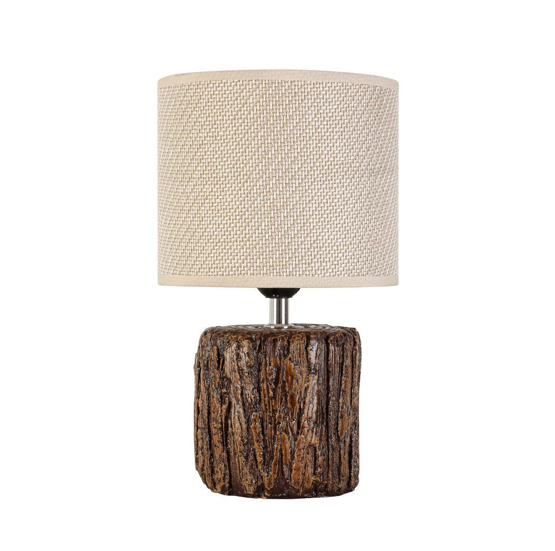 STOLNÁ LAMPA, E27, 18/31 cm - hnedá/krémová, Basics, kov/textil (18/31cm) - Novel