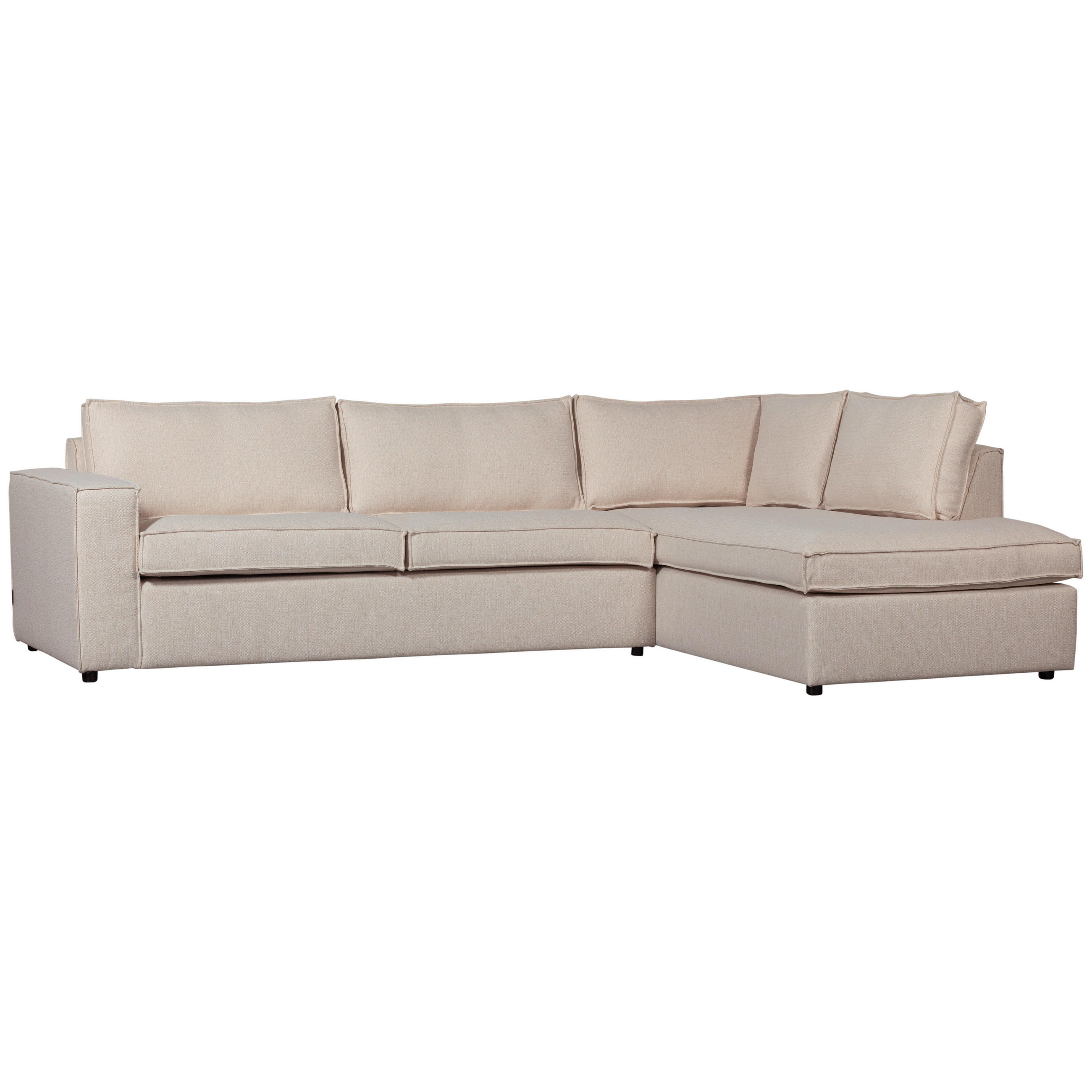 ECKSOFA in Webstoff Naturfarben  283/197 cm  - Schwarz/Naturfarben, Design, Holzwerkstoff/Kunststoff (283/197cm) - Livetastic