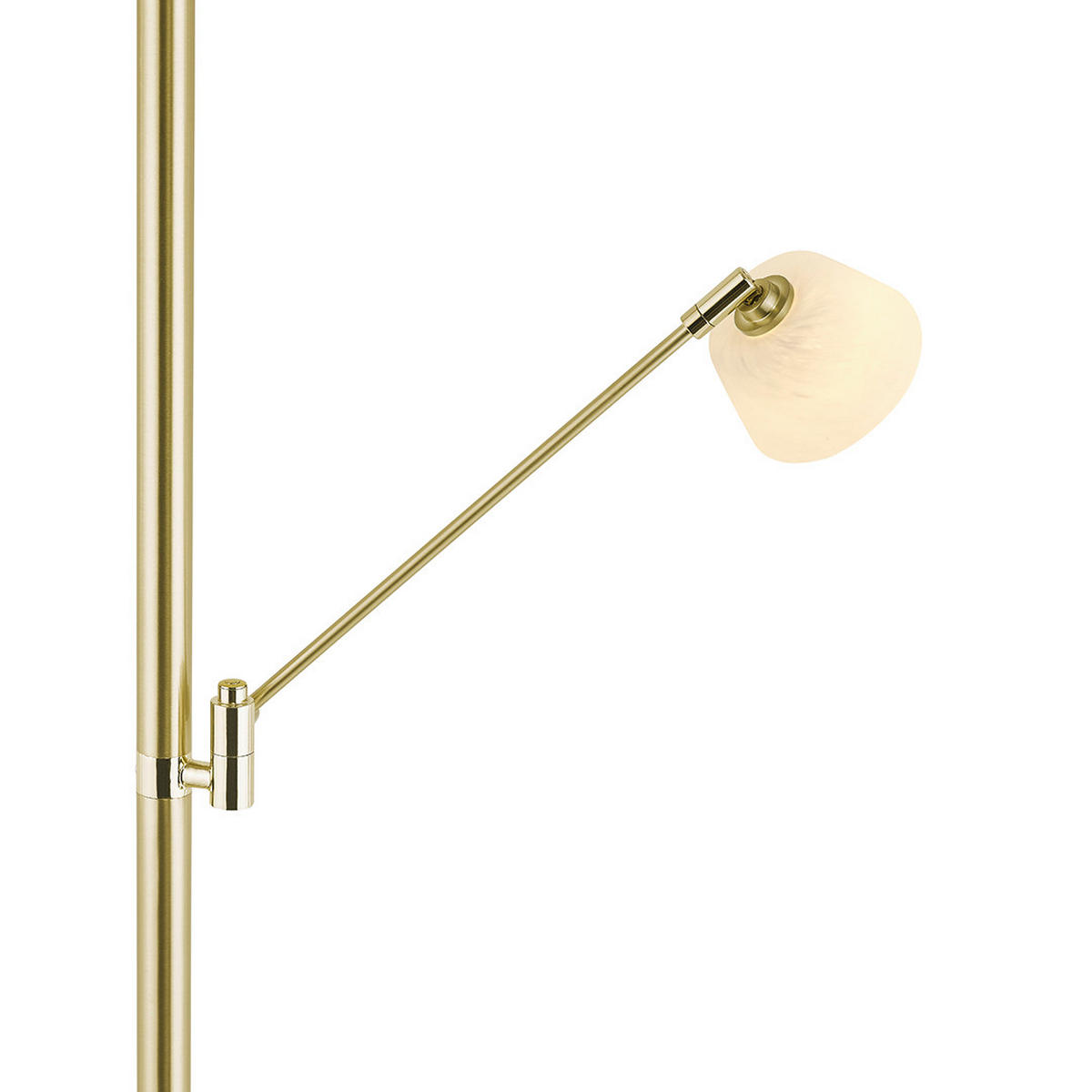 LED-STEHLEUCHTE Ferdi 43/180 cm  - Messingfarben/Alabasterfarben, MODERN, Glas/Metall (43/180cm) - Hell