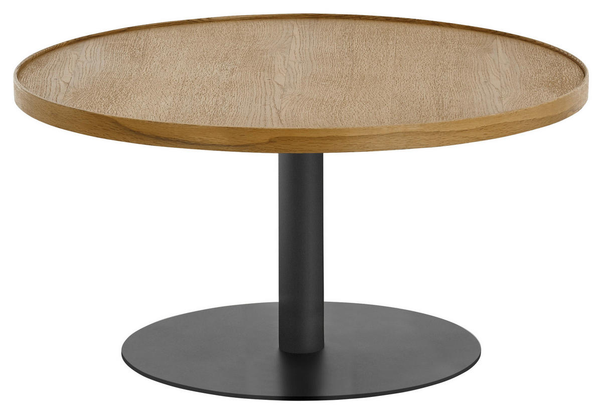 COUCHTISCH in Holz, Metall, Holzwerkstoff 80/80/40 cm  - Eichefarben/Schwarz, Design, Holz/Holzwerkstoff (80/80/40cm) - Novel
