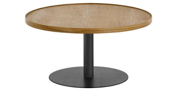 COUCHTISCH in Holz, Metall, Holzwerkstoff - Eichefarben/Schwarz, Design, Holz/Holzwerkstoff (80/40cm) - Novel