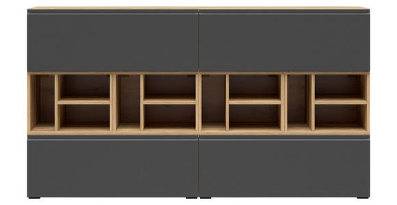 REGALELEMENT Graphitfarben, Eichefarben  135/33/40 cm  - Eichefarben/Graphitfarben, MODERN, Holzwerkstoff (135/33/40cm) - Carryhome