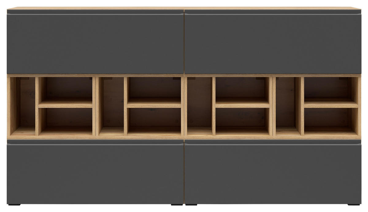 REGALELEMENT  135/33/40 cm Graphitfarben, Eichefarben  - Eichefarben/Graphitfarben, Modern, Holzwerkstoff (135/33/40cm) - Carryhome