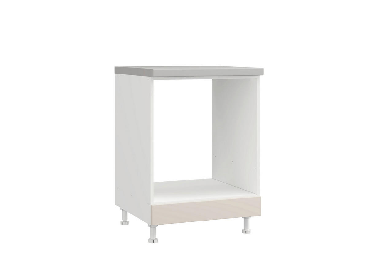 KONYHAI ALSÓSZEKRÉNY - homokszínű/fehér, Basics, faalapú anyag (60/82/56,2cm) - Carryhome