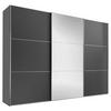 SCHWEBETÜRENSCHRANK 249/222/68 cm 3-türig Anthrazit  - Anthrazit/Alufarben, Holzwerkstoff/Metall (249/222/68cm) - Moderano