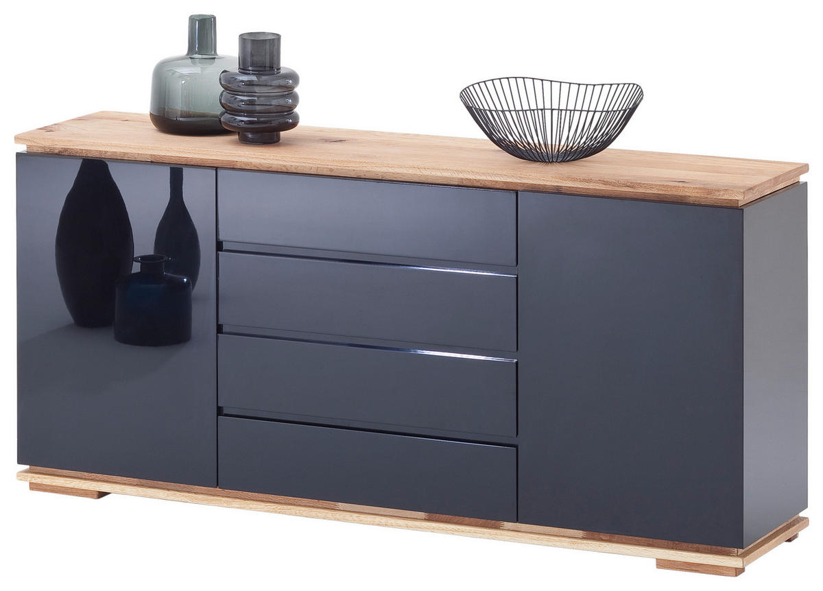 SIDEBOARD Chiaro  in 172/81/40 cm  - Eichefarben/Schwarz, Design, Holz/Holzwerkstoff (172/81/40cm)