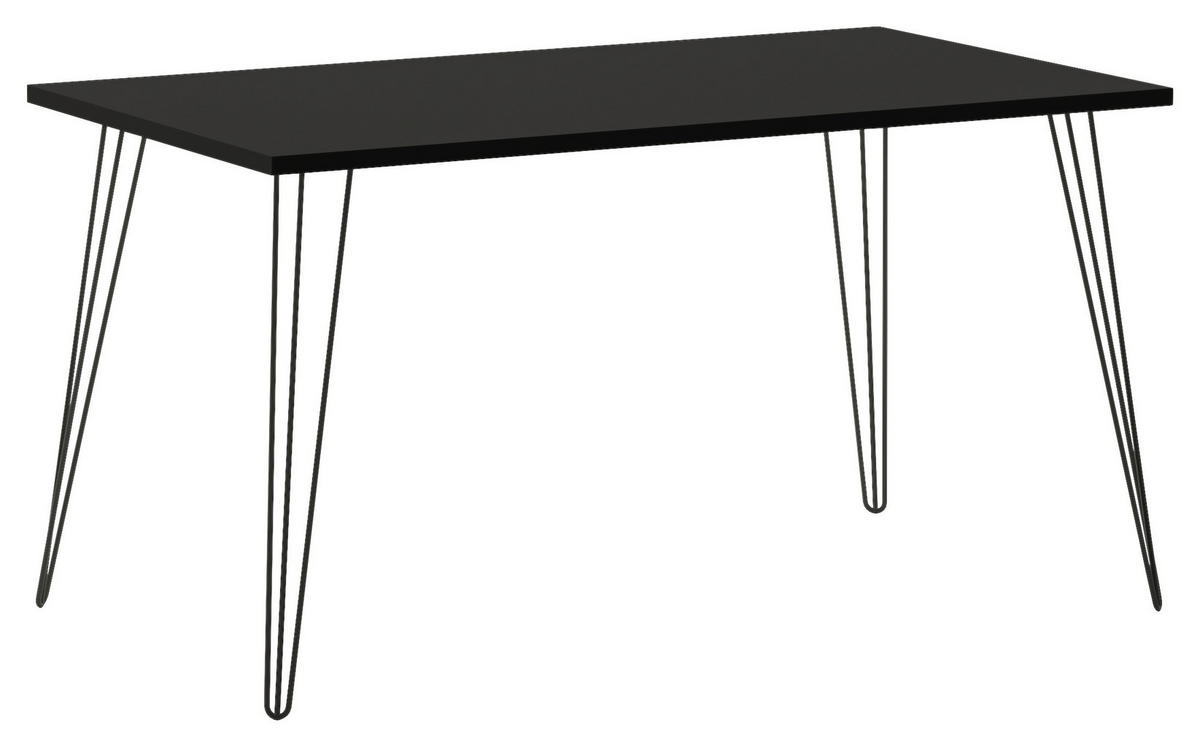 SCHREIBTISCH 80/140/74 cm  in Schwarz  - Schwarz, MODERN, Holzwerkstoff/Metall (80/140/74cm) - MID.YOU