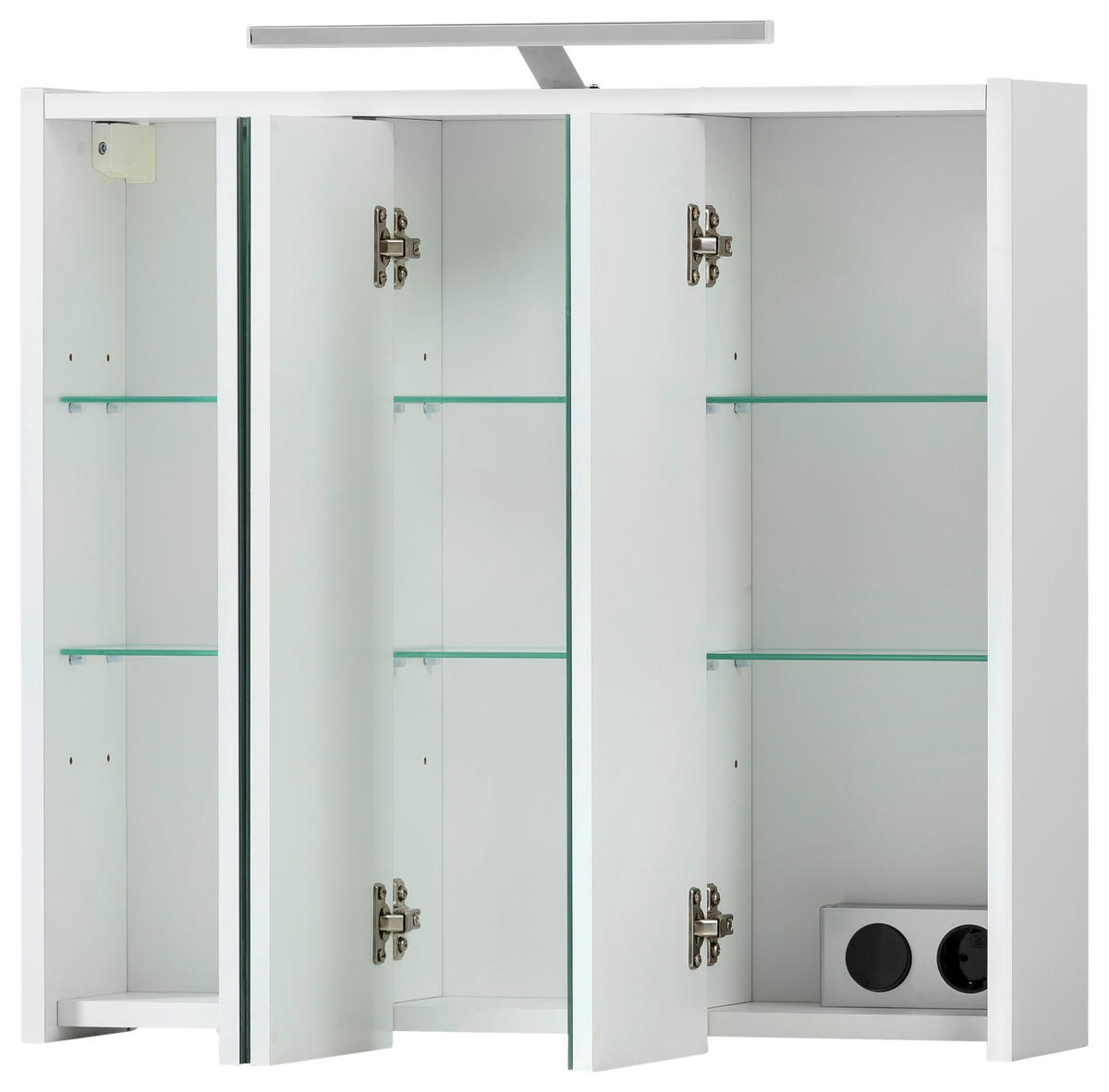 SPIEGELSCHRANK 65,0/64,0/16,0 cm  - Weiß, MODERN, Glas/Holzwerkstoff (65,0/64,0/16,0cm) - MID.YOU