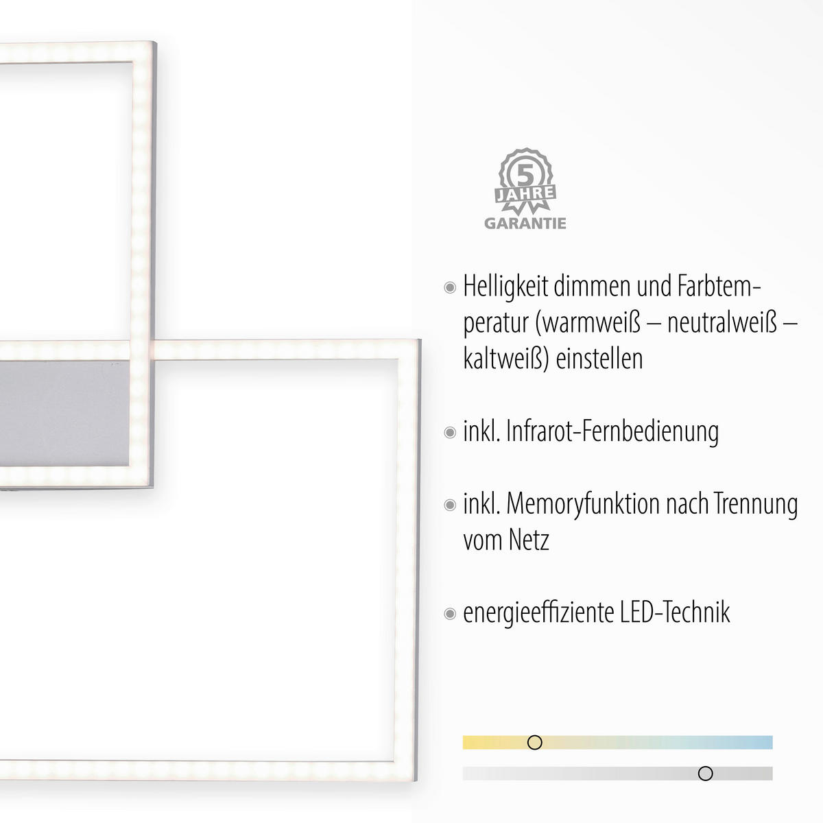 LED-DECKENLEUCHTE 75,5/56,2/7 cm   - Chromfarben/Alufarben, Design, Kunststoff/Metall (75,5/56,2/7cm)