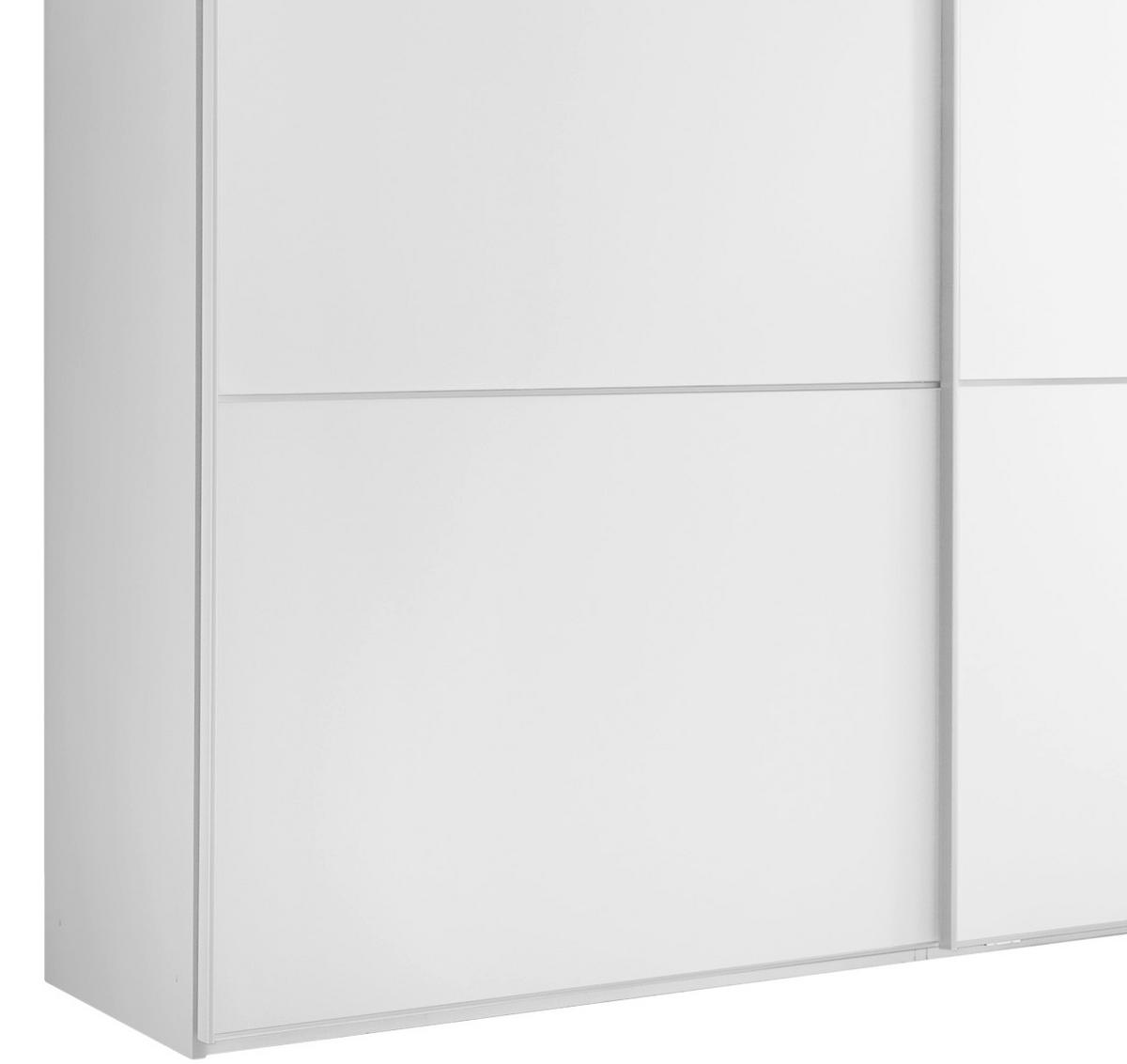 SCHWEBETÜRENSCHRANK in Weiss  - Weiss/Alufarben, Modern, Holzwerkstoff (336/222/68cm) - MID.YOU