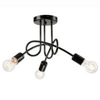 DECKENLEUCHTE Camilla 30/36 cm  - Schwarz Hochglanz, Basics, Metall (30/36cm)