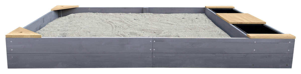 SANDKASTEN  - Braun/Grau, KONVENTIONELL, Holz (115/21,8/180cm) - Ambia Garden