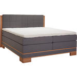 BOXSPRINGBETT 140/200 cm  in Grau, Buchefarben  - Buchefarben/Grau, Natur, Holz/Textil (140/200cm) - Linea Natura