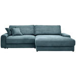ECKSOFA  in Cord Graublau  300/180 cm  - Graublau/Schwarz, MODERN, Kunststoff/Textil (300/180cm) - Carryhome