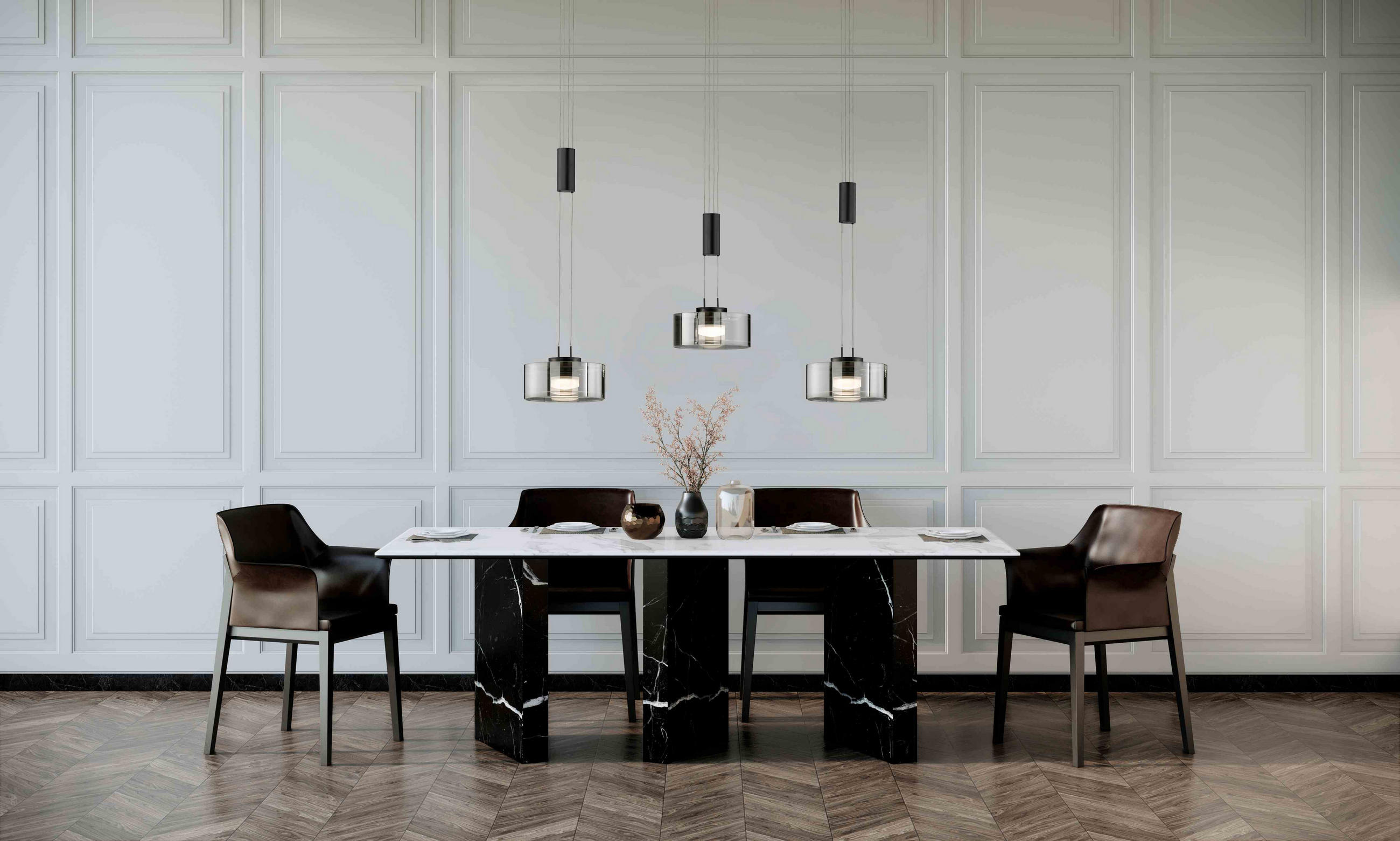 LED-HÄNGELEUCHTE Lavin 100/20/160 cm   - Design, Glas/Metall (100/20/160cm) - Fischer & Honsel
