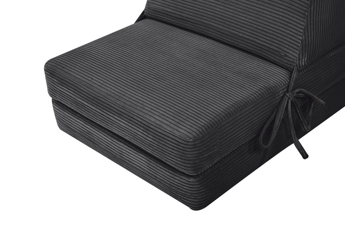 SCHLAFSESSEL Cord Schwarz    - Schwarz, Design, Textil/Metall (65/57/81cm) - Livetastic