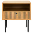 NACHTSCHRANK 50/50/40 cm  - Eichefarben/Schwarz, Design, Holzwerkstoff/Metall (50/50/40cm) - Carryhome