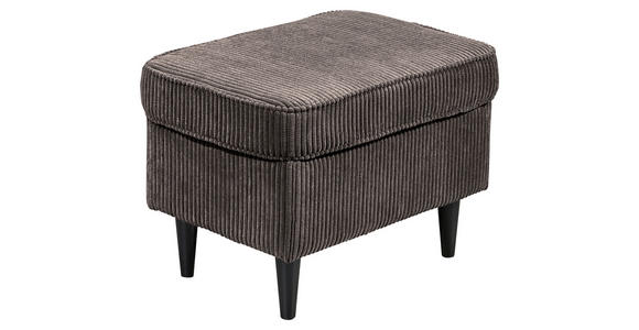 HOCKER Cord Mokka  - Schwarz/Mokka, Basics, Holz/Textil (63/43/42cm) - Carryhome