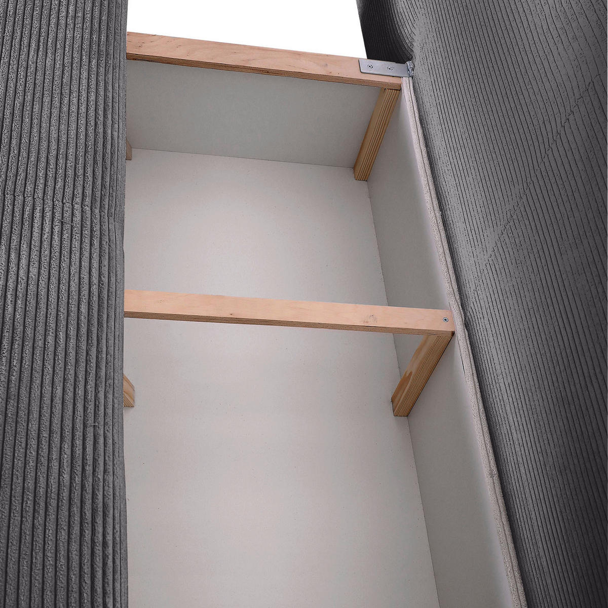 SCHLAFSOFA  mit Stoffauswahl, Liegefunktion, Schlafen auf Sitzhöhe, Rücken echt Cord Dunkelgrau  - Dunkelgrau/Schwarz, KONVENTIONELL, Textil/Metall (200/78/95cm) - home24