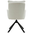 ARMLEHNSTUHL  in Eisen Cord  - Creme/Schwarz, Design, Textil/Metall (61/90/67cm) - Carryhome