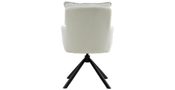 ARMLEHNSTUHL in Eisen Cord - Creme/Schwarz, Design, Textil/Metall (61/90/67cm) - Carryhome