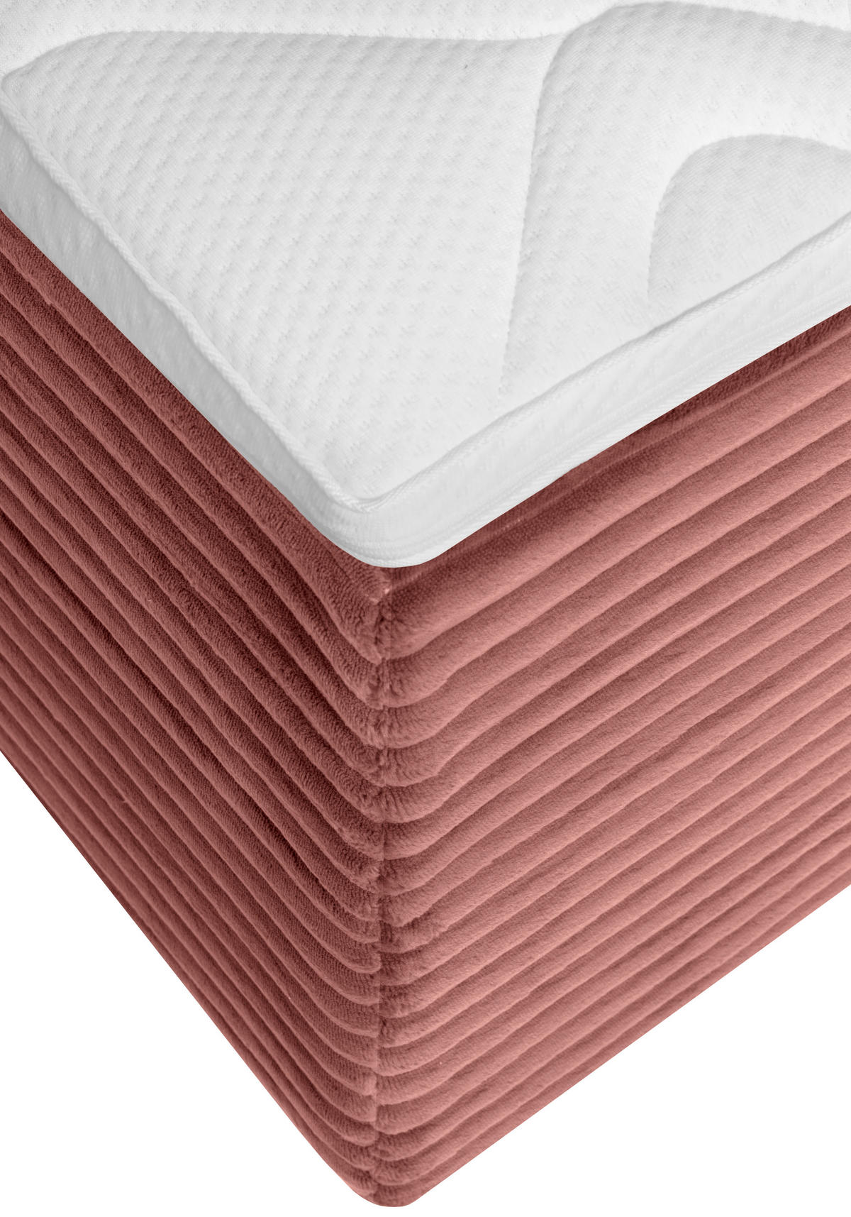 BOXBETT 140/200 cm  in Altrosa  - Schwarz/Altrosa, Trend, Kunststoff/Textil (140/200cm) - Boxxx