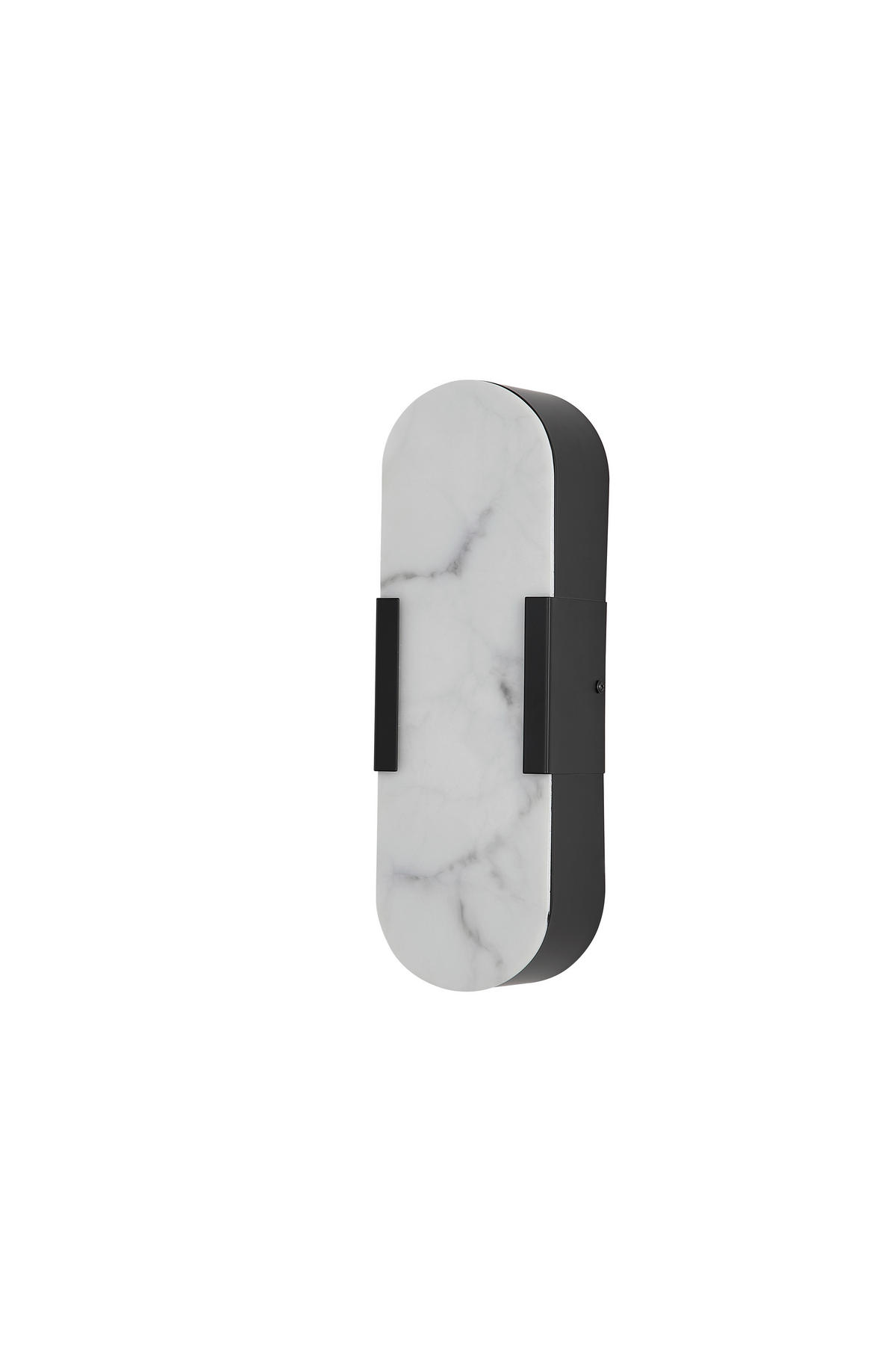 LED-WANDLEUCHTE Opaline 11/35/6 cm   - Schwarz/Weiß, Design, Naturmaterialien/Metall (11/35/6cm) - Searchlight
