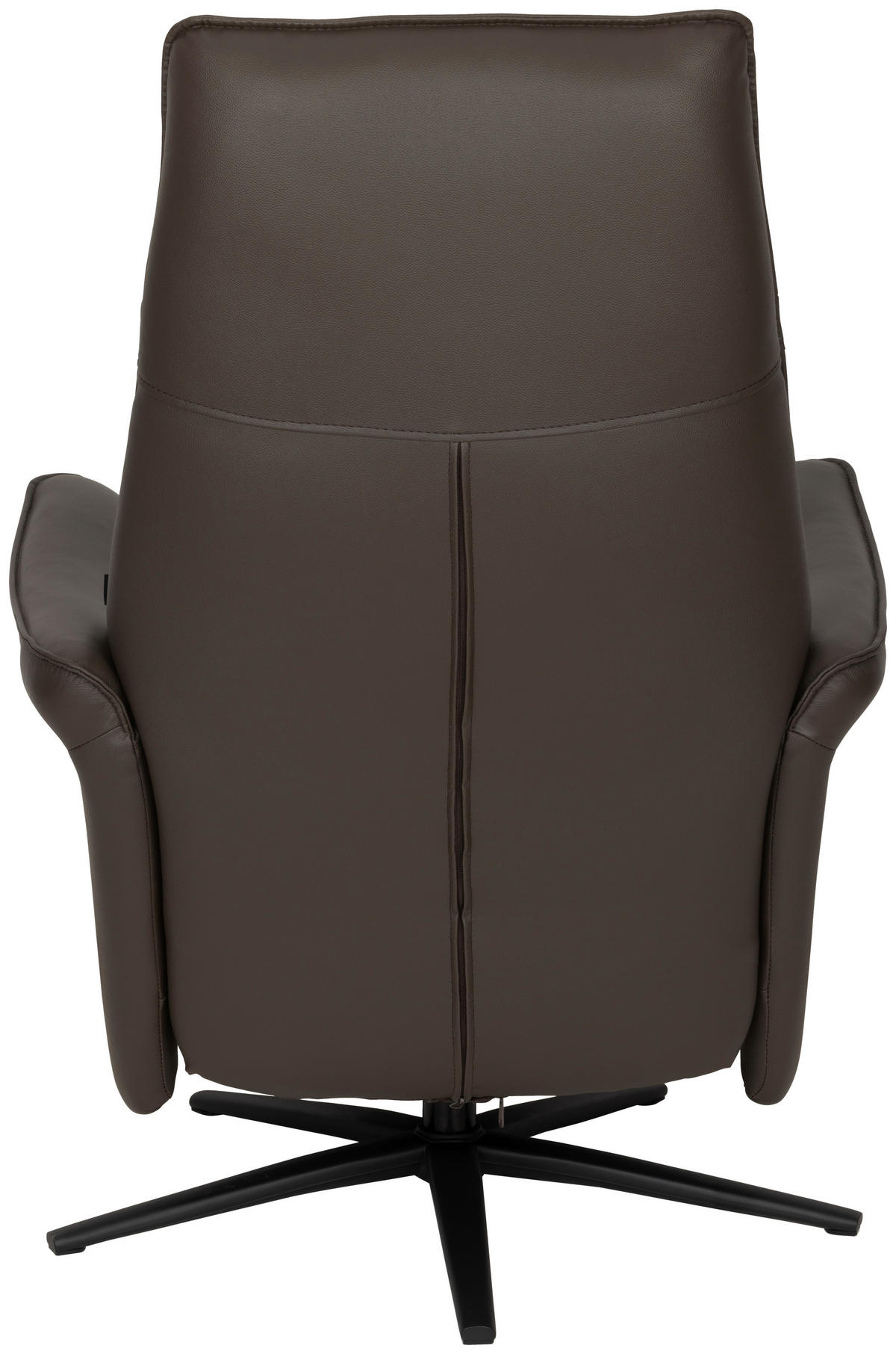 RELAXSESSEL Lederlook Echtleder    - Schwarz/Braun, Design, Leder/Holz (79/110/83cm) - Livetastic