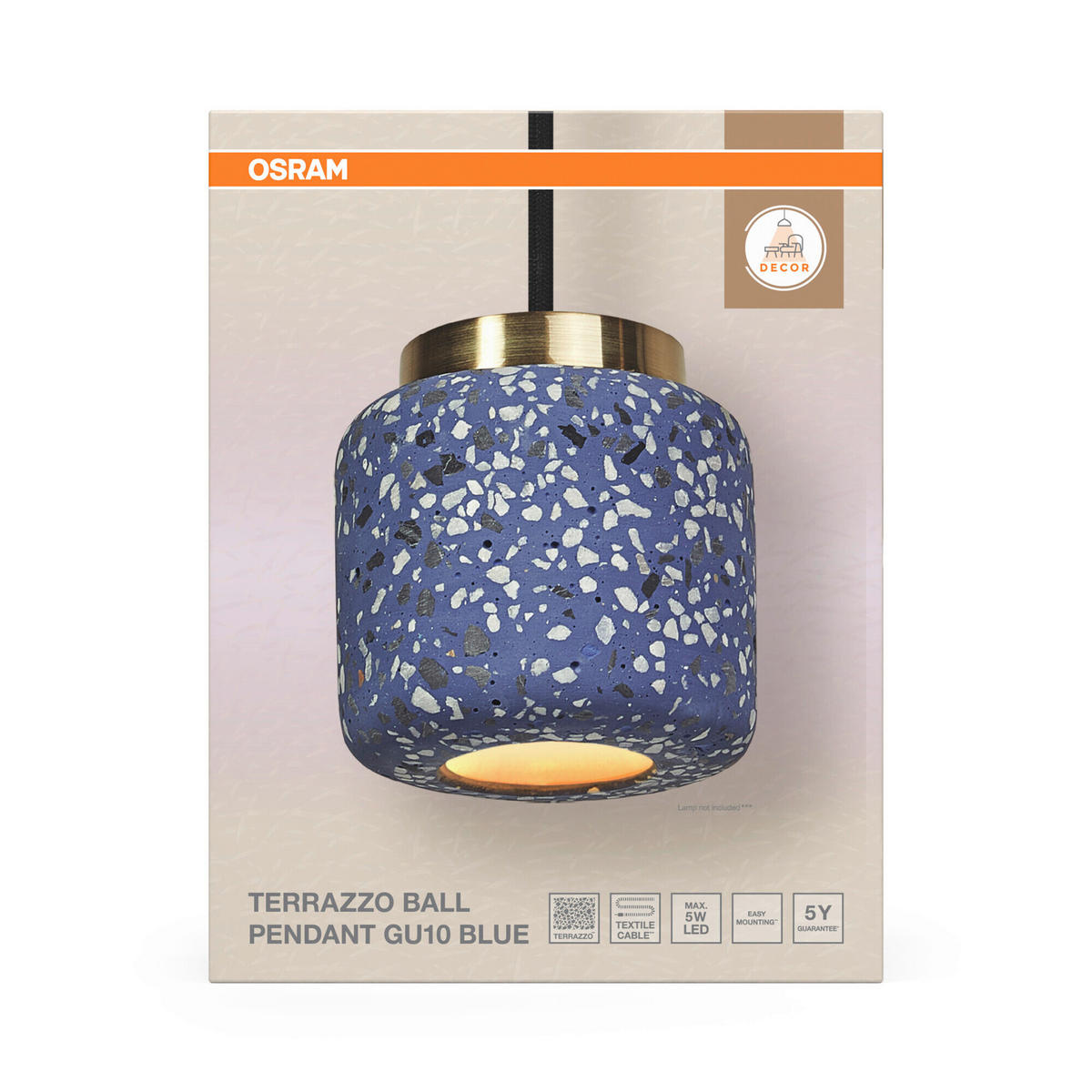 HÄNGELEUCHTE 10/150 cm  - Blau, Basics, Stein (10/150cm) - Osram
