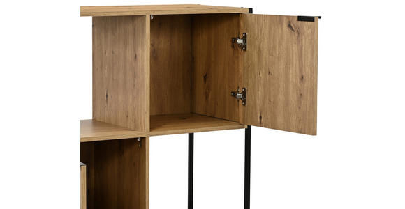 AKTENREGAL 84/100/40 cm  - Schwarz/Eiche Artisan, Design, Holzwerkstoff/Metall (84/100/40cm) - Carryhome