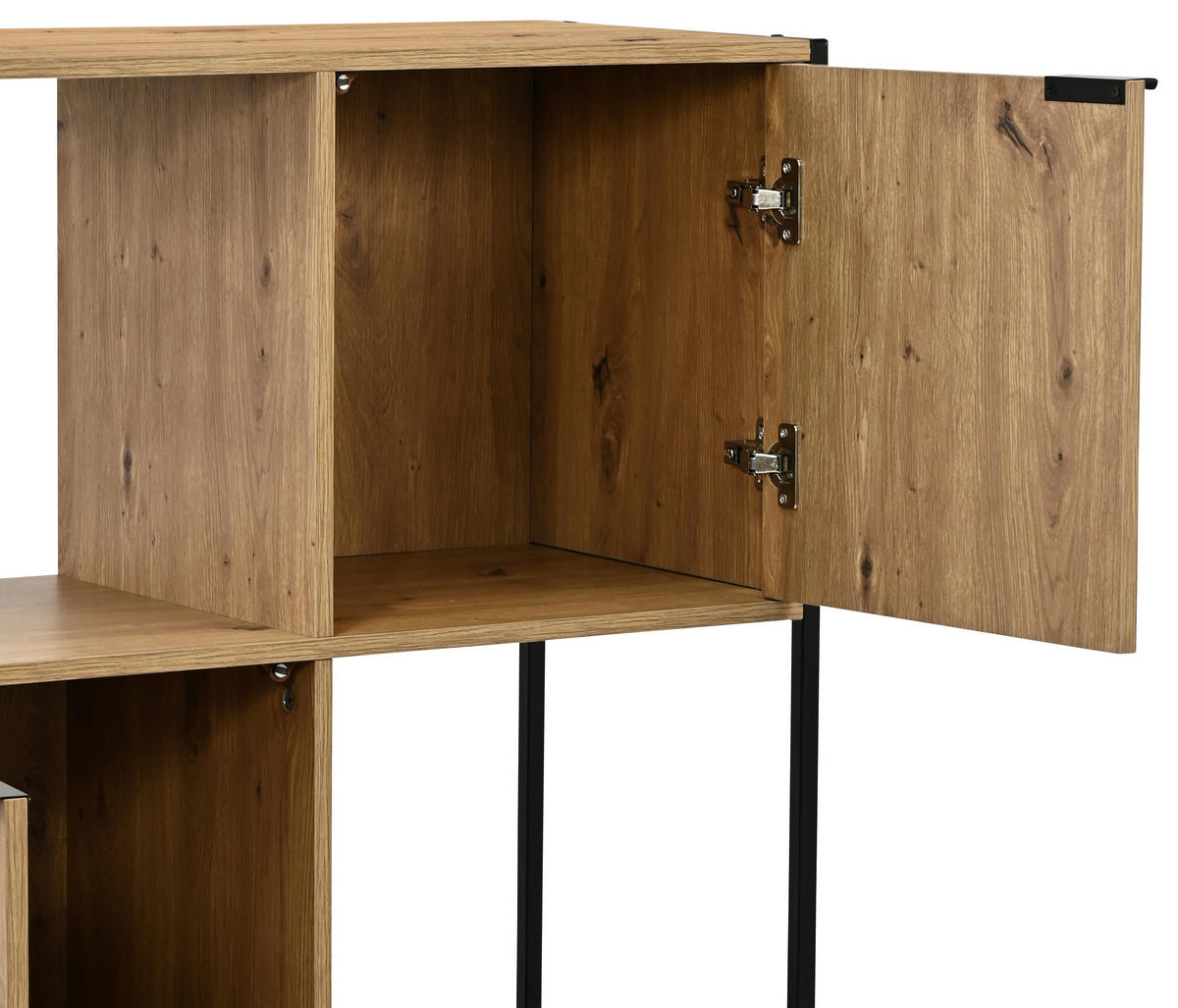 REGÁL NA DOKUMENTY, černá, dub artisan, 84/100/40 cm - černá/dub artisan, Design, kov/kompozitní dřevo (84/100/40cm) - Carryhome