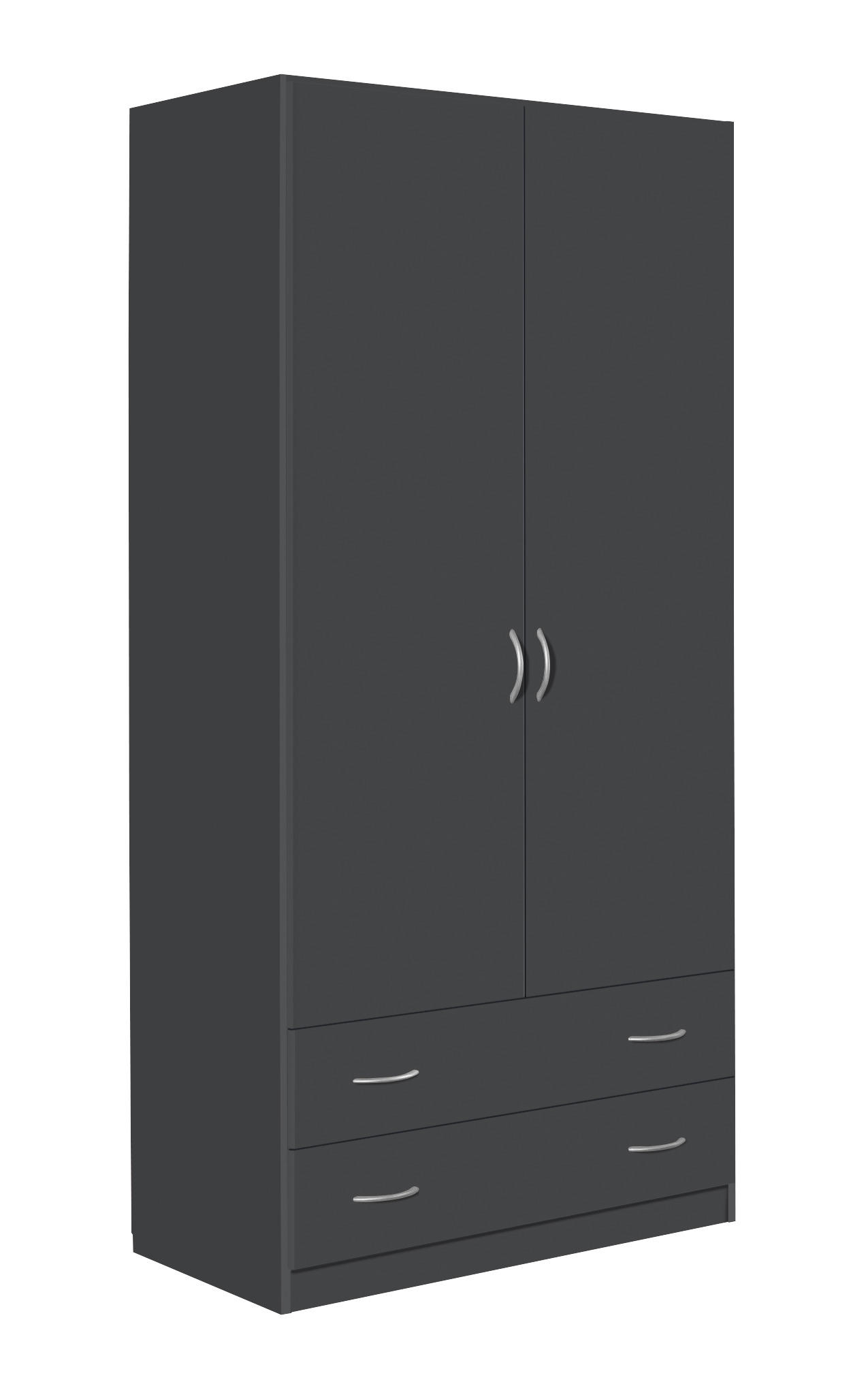 DREHTÜRENSCHRANK 91/197/54 cm 2-türig  - Silberfarben/Grau, Design, Holzwerkstoff/Metall (91/197/54cm) - Boxxx